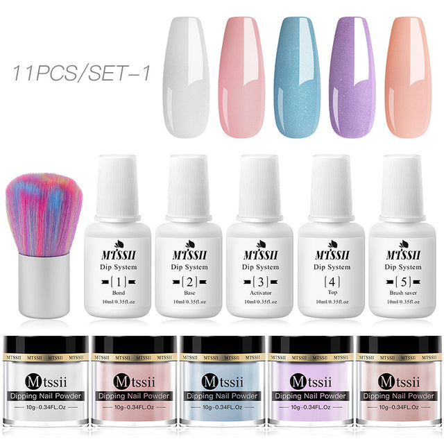 Mtssii 10g Dipping Nail Powder Set Matte Nail Glitter Dippin