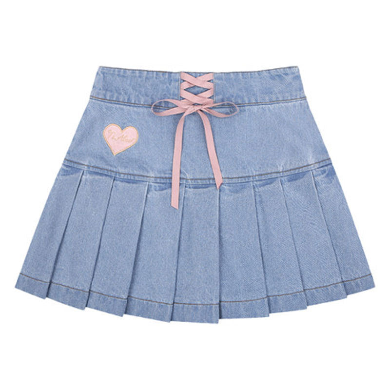 Cute High Waist Girl Denim Skirt