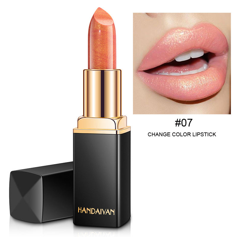 Pearlescent color change temperature change lipstick