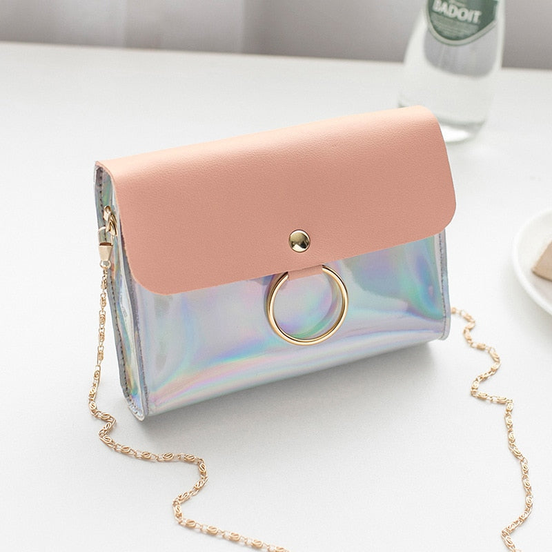 Laser Crossbody Bag For Women Chain Mini Shoulder Bag Circle Small Messenger Bag Ladies Handbags and Purses evening clutch bags