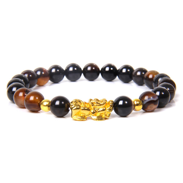 Women Men Feng Shui Buddha Bracelet Golden Piuxiu Charm