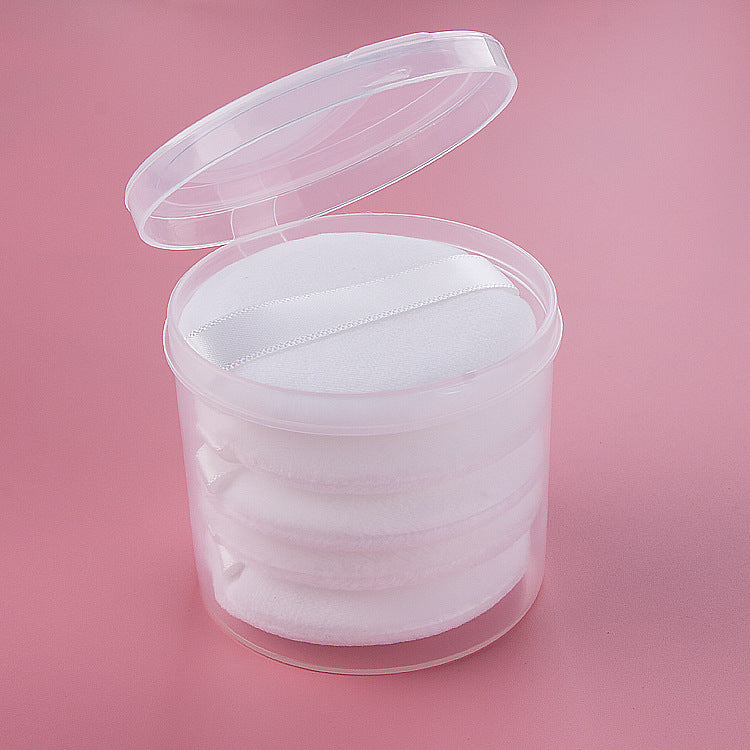 Five-Piece Round Hand Hook Ribbon Make-Up Puff