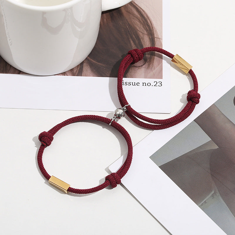 Letter Magnetic Woven Couple Bracelet Bracelet With Engraved Name