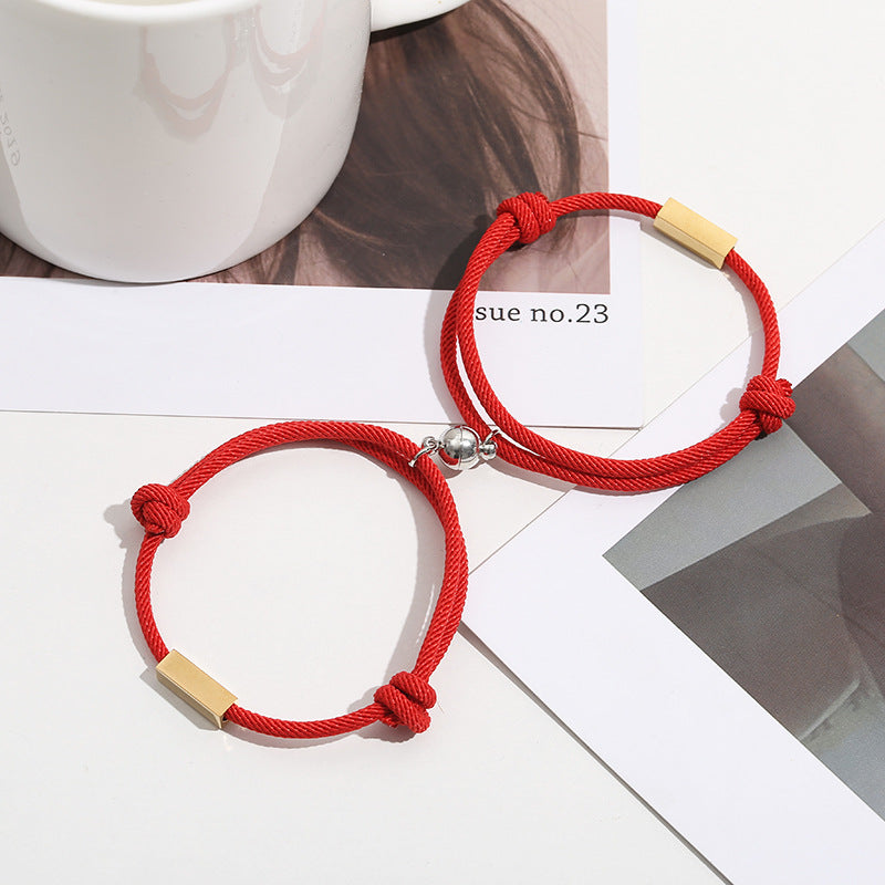 Letter Magnetic Woven Couple Bracelet Bracelet With Engraved Name