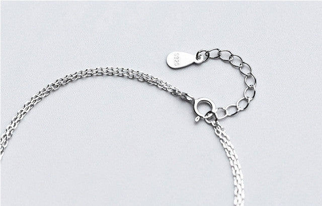 S925 Silver Bracelet Women Double Bracelet Sweet Hand Jewelry