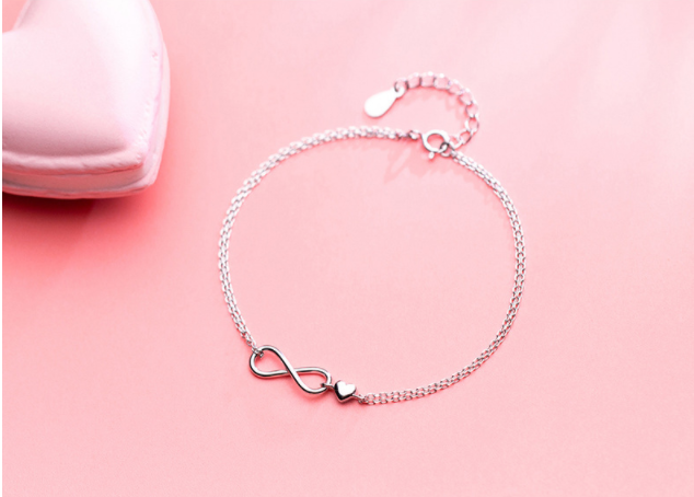 S925 Silver Bracelet Women Double Bracelet Sweet Hand Jewelry