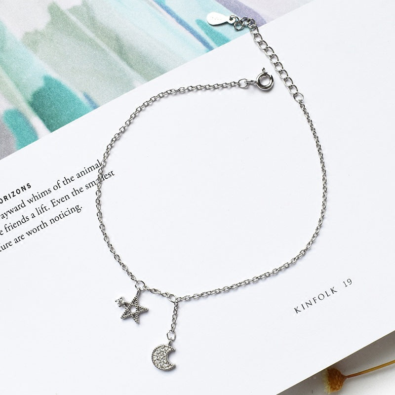 Fashion Jewelry Fine Asymmetric Star And Moon Bracelet Women