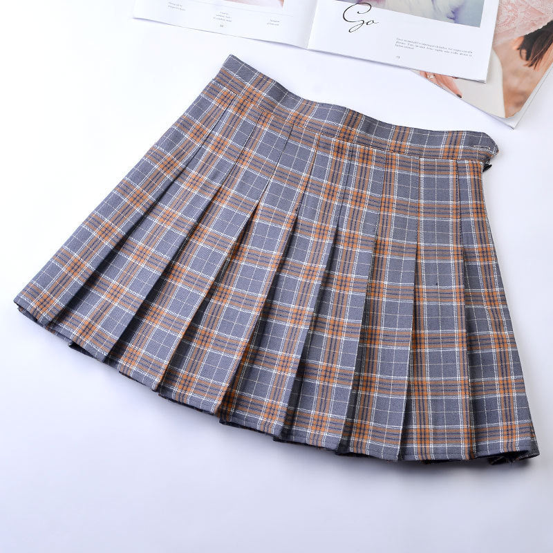 Plaid Short Skirt Slimming Women's Skirt