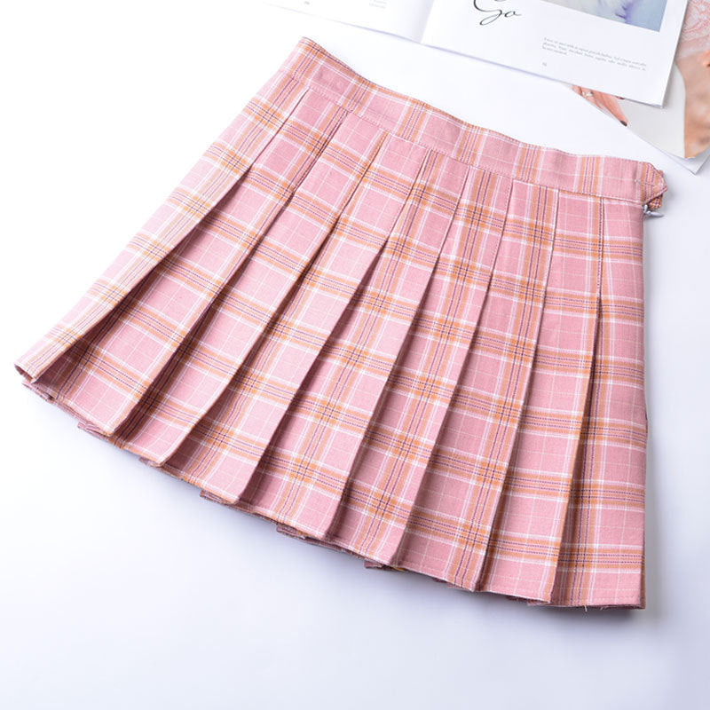 Plaid Short Skirt Slimming Women's Skirt