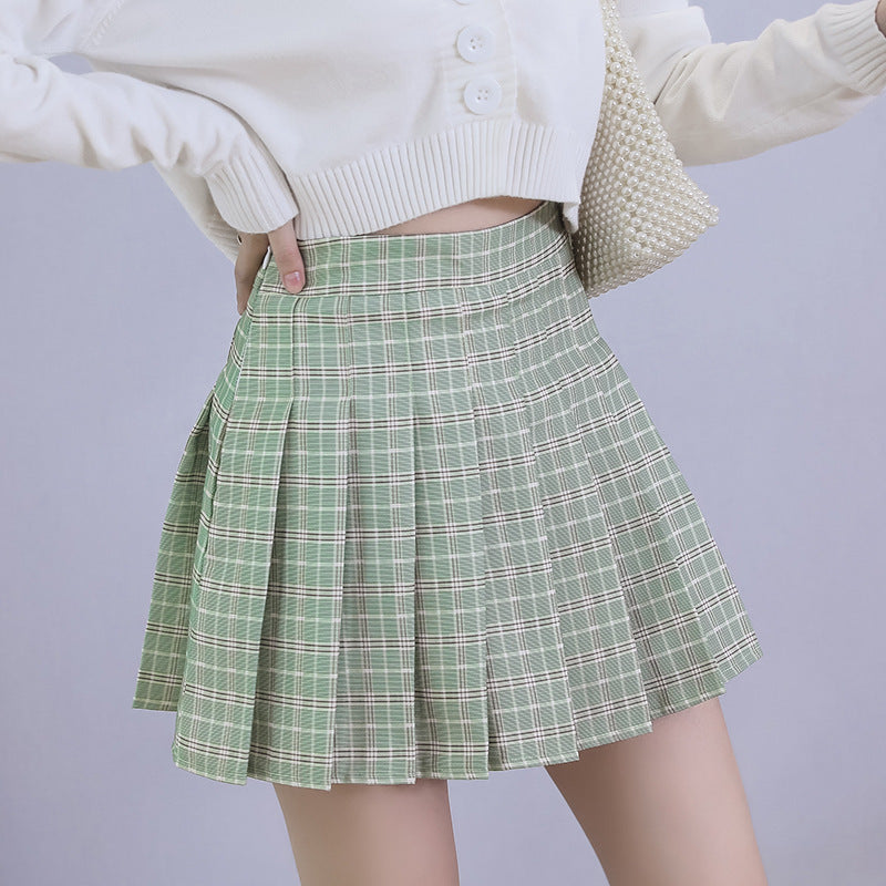 Plaid Short Skirt Slimming Women's Skirt