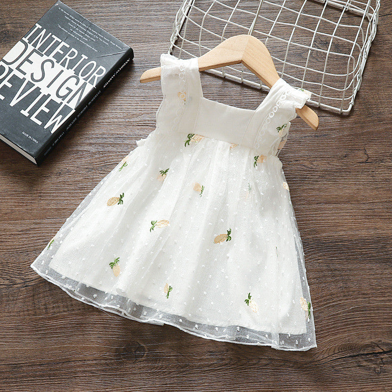 Cute Princess Dress Mesh Skirt Korean Girl Sleeveless Skirt