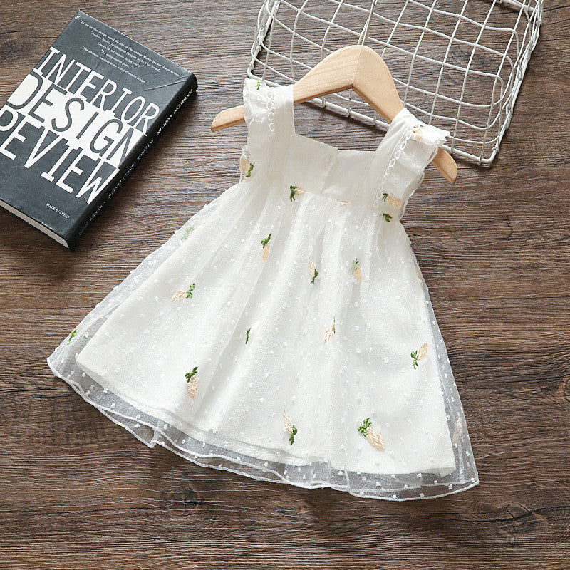 Cute Princess Dress Mesh Skirt Korean Girl Sleeveless Skirt