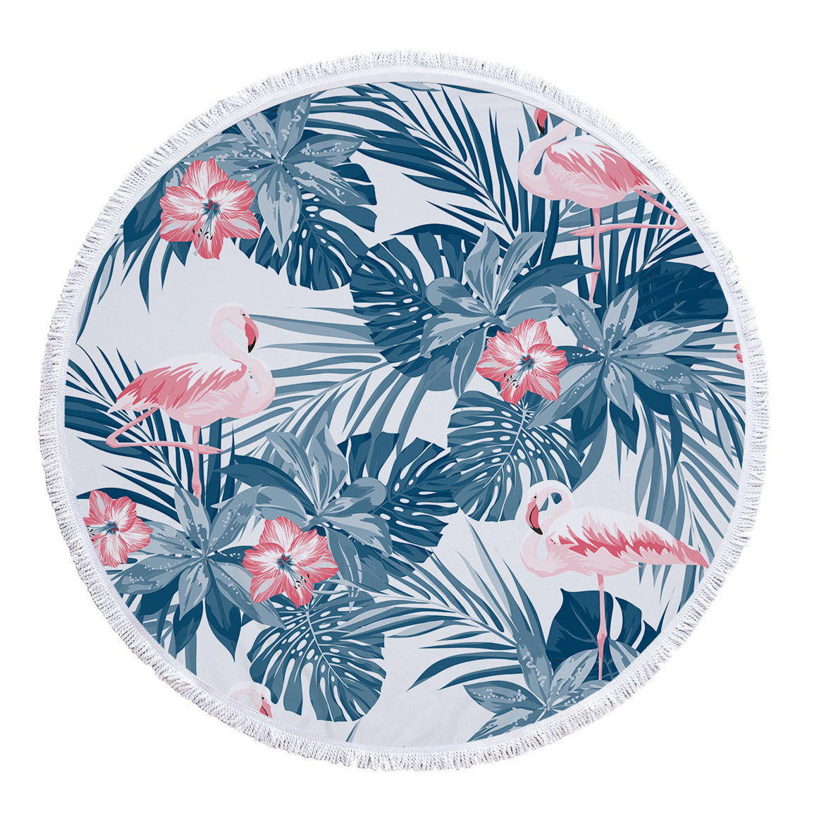 Round printed beach towel