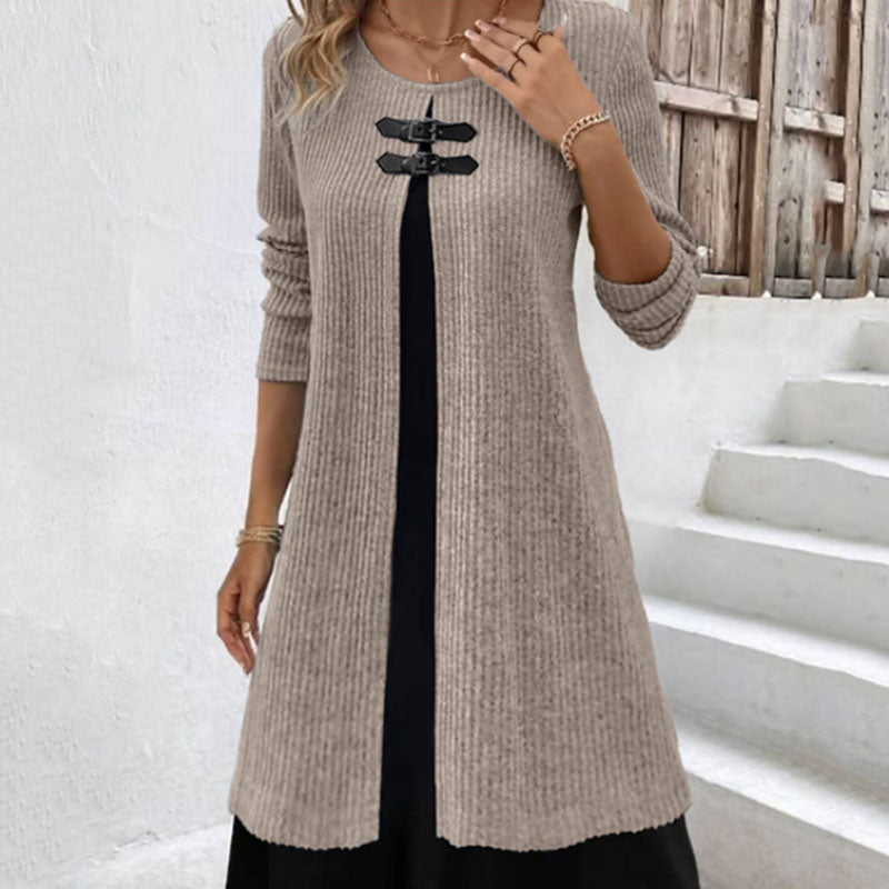 Two-piece Suit Button Slim Fit Dress Sweater for Womens