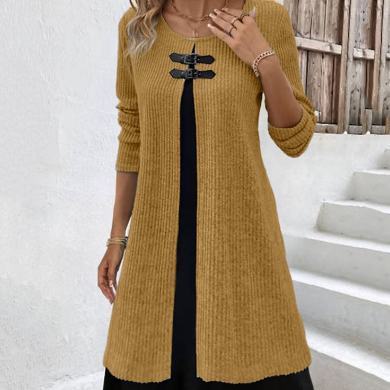 Two-piece Suit Button Slim Fit Dress Sweater for Womens