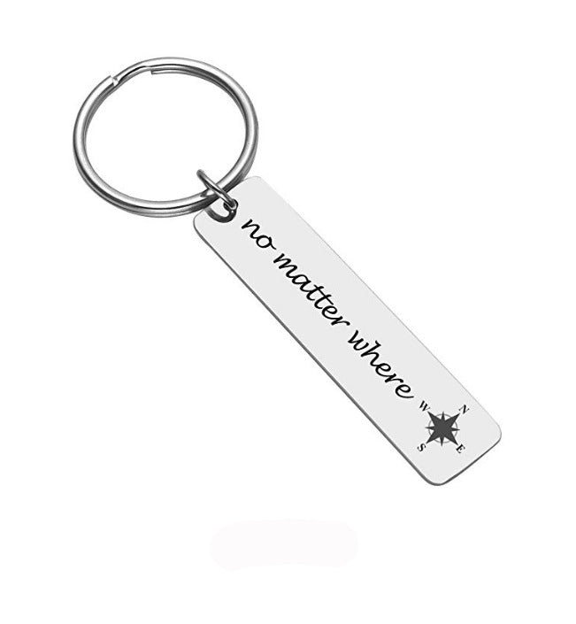 English Alphabet Name Keychain Stainless Steel