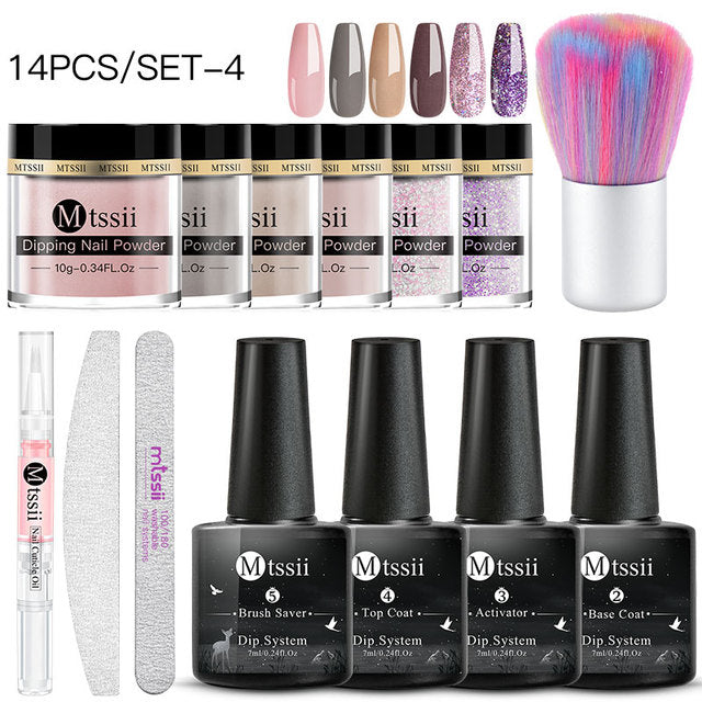 Mtssii 10g Dipping Nail Powder Set Matte Nail Glitter Dippin