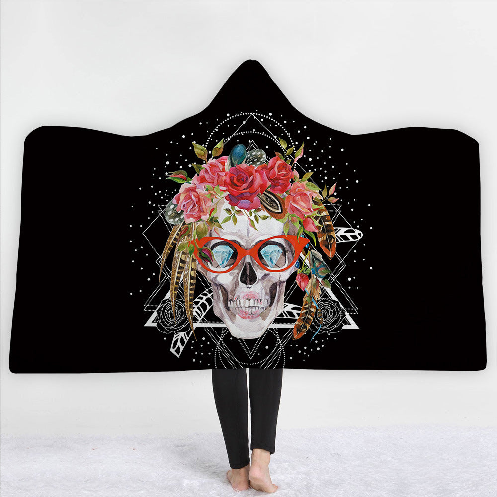 3D Digital Printed Hooded Blanket Cape