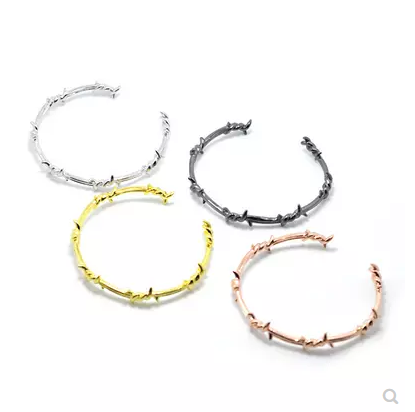 Brand Europe and America minimalism winding thorns twisted wire men and women  bracelet bracelet