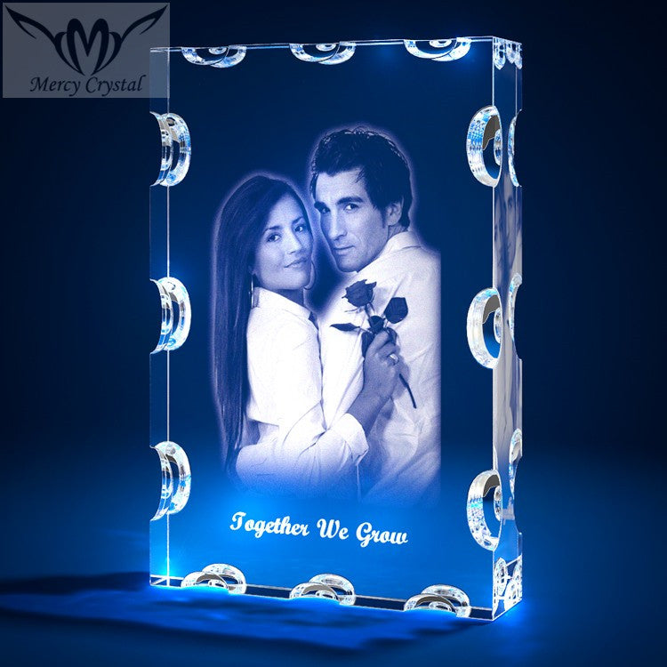 crystal  photo custom  laser engraving crystal sphere