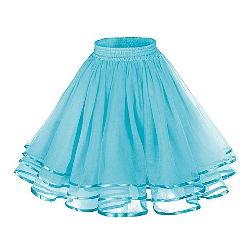 Crinoline Boneless Soft Veil Daily Soft Girl Skirt Three-layer Ribbon Grenadine Skirt