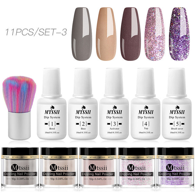 Mtssii 10g Dipping Nail Powder Set Matte Nail Glitter Dippin