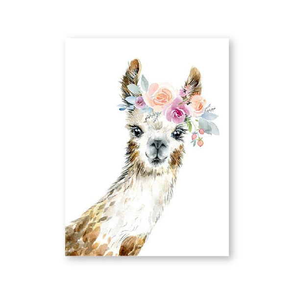 Modern Animal Alpaca Ins Print Poster Print Bedroom Decor