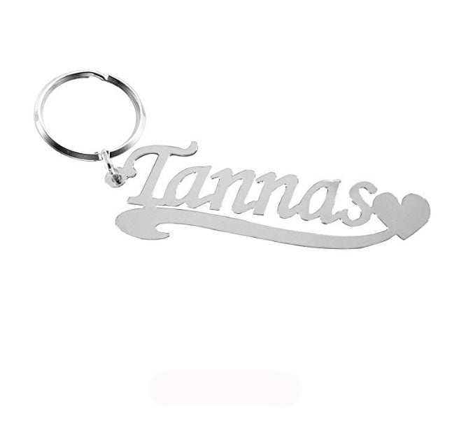 English Alphabet Name Keychain Stainless Steel