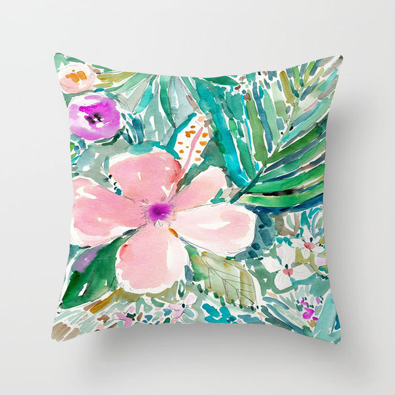 Home Decor Living Room Sofa Graffiti Flower Print Pillowcase