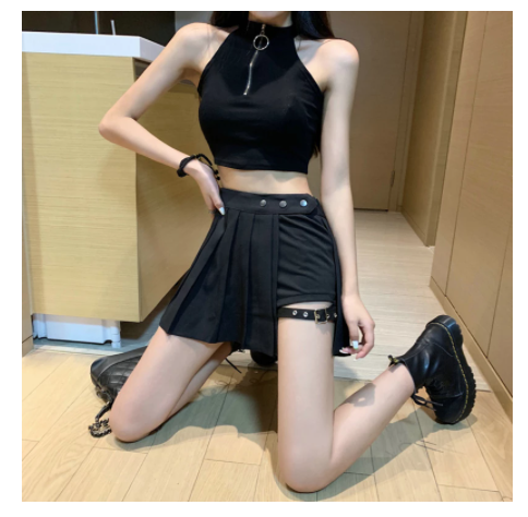 Work Clothes Plaid Skirt Female Summer Cool Girl Wear A Tactical Skirt