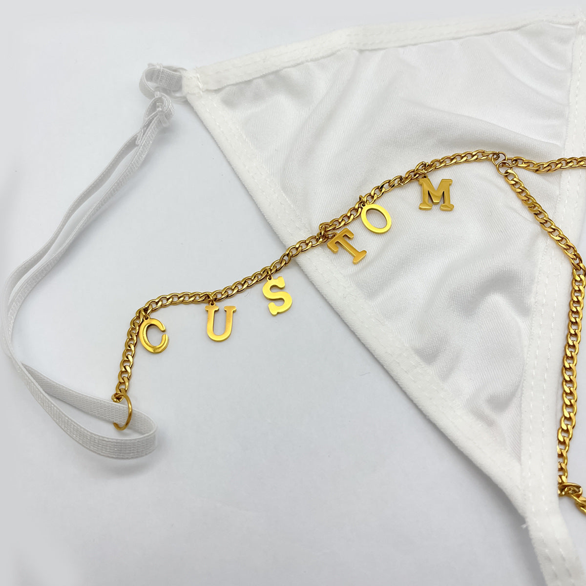 Stainless Steel DIY Letter Pendant Waist Chain Thong