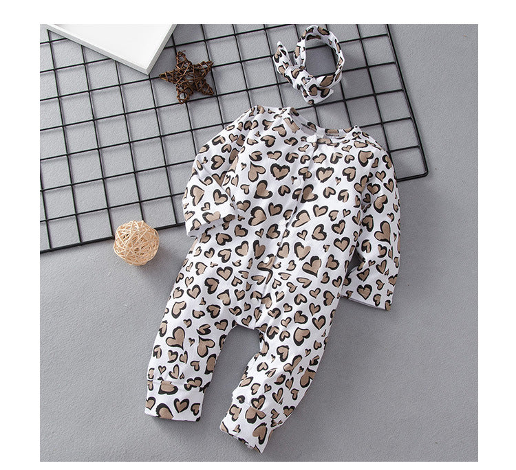 Baby Rompers Leopard Print Trendy Long Sleeve Rompers