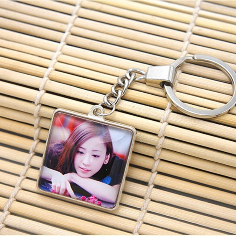 Couple Keychain DIY Photo Pendant For Men And Women