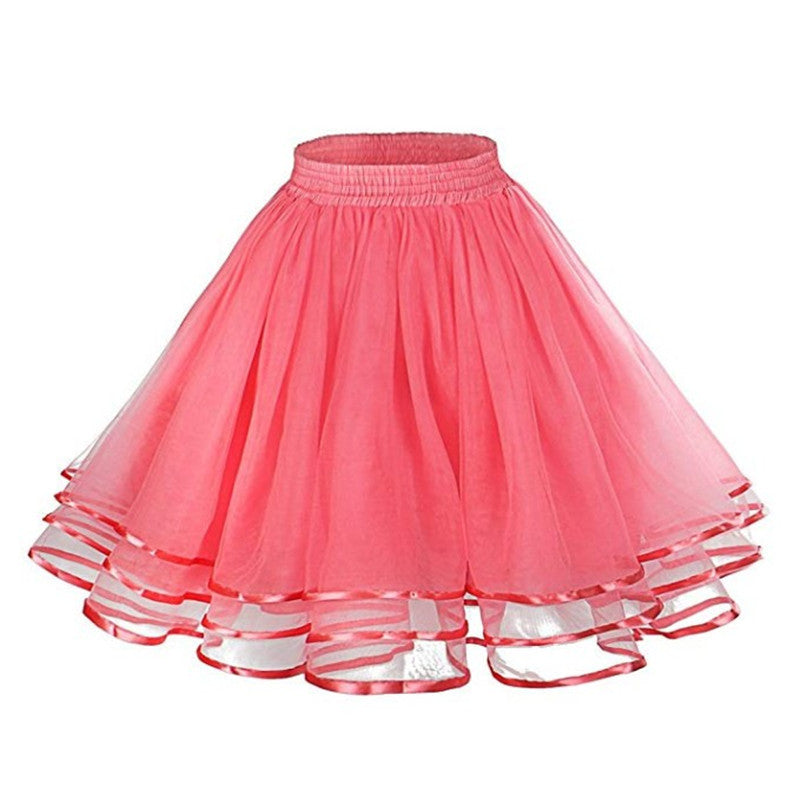 Crinoline Boneless Soft Veil Daily Soft Girl Skirt Three-layer Ribbon Grenadine Skirt