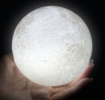 Rechargeable 3D Print Moon Lamp 2 Color Change Touch Switch