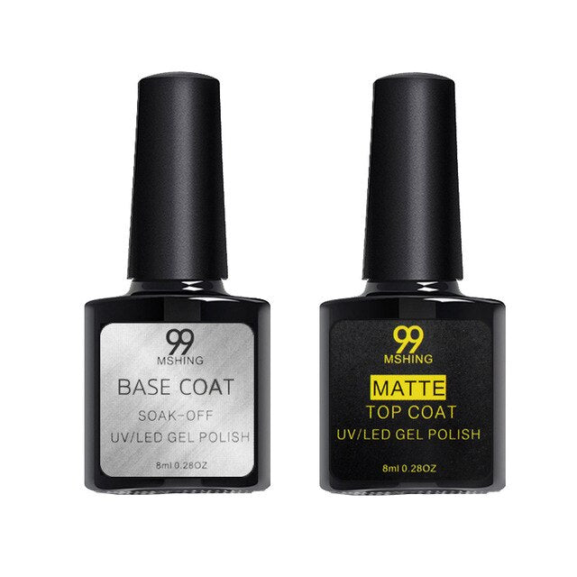 8ml UV Gel Nail Polish Top coat 2pcs Base and Top coat Varni