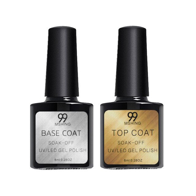 8ml UV Gel Nail Polish Top coat 2pcs Base and Top coat Varni