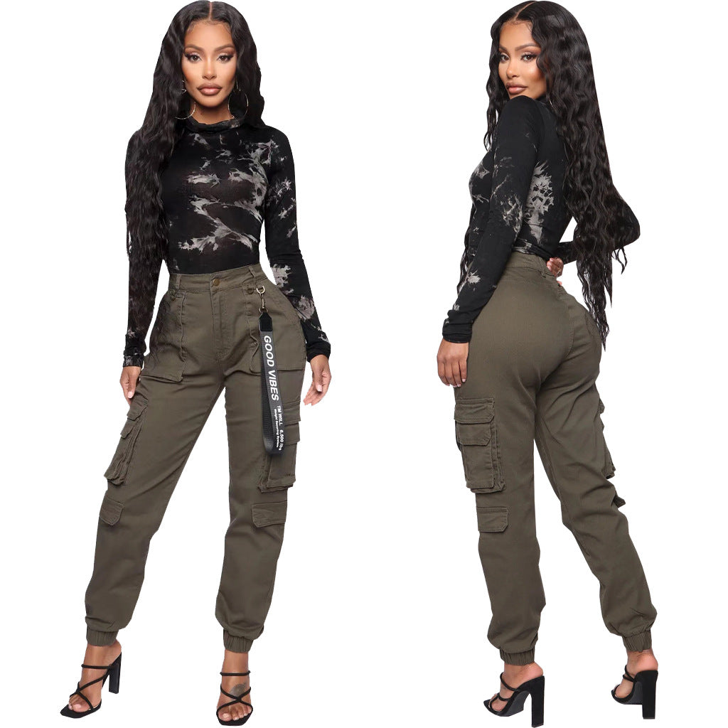 Slim Fit Camouflage Stretch Overalls for Womens