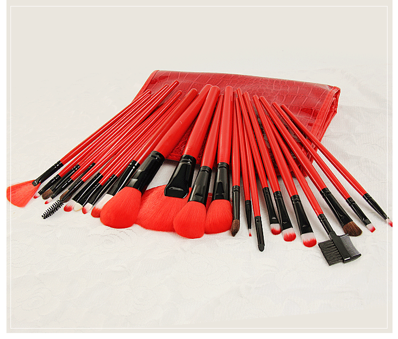 24 big red makeup brushes