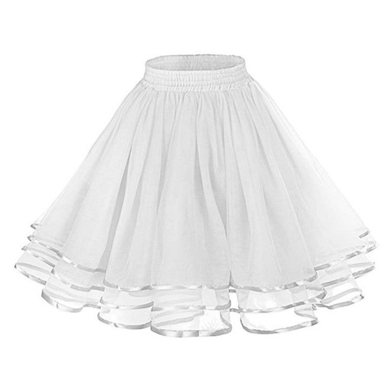 Crinoline Boneless Soft Veil Daily Soft Girl Skirt Three-layer Ribbon Grenadine Skirt