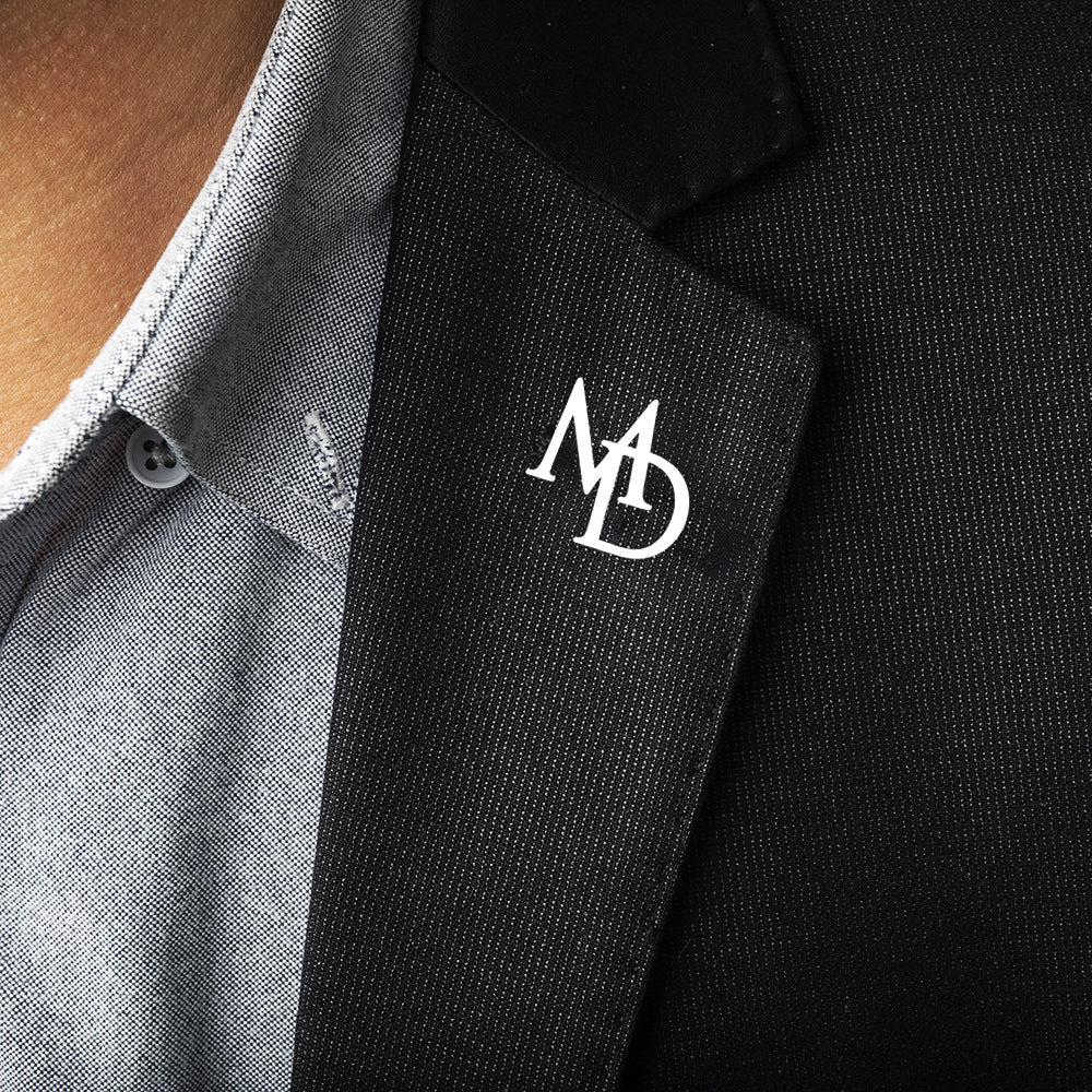 Men's Suit Name Double Letter Brooch