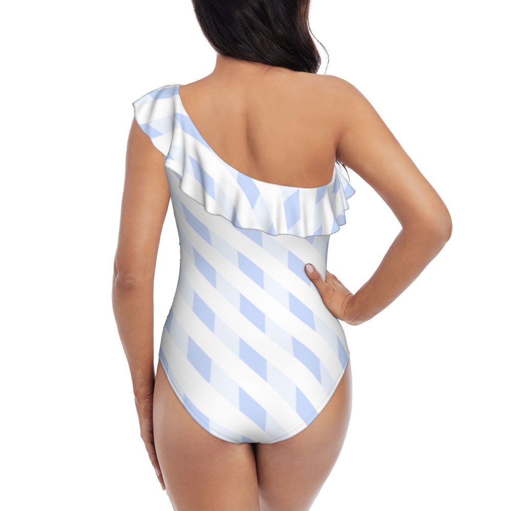 Soft Skin-friendly One-shoulder Ruffled Swimsuit