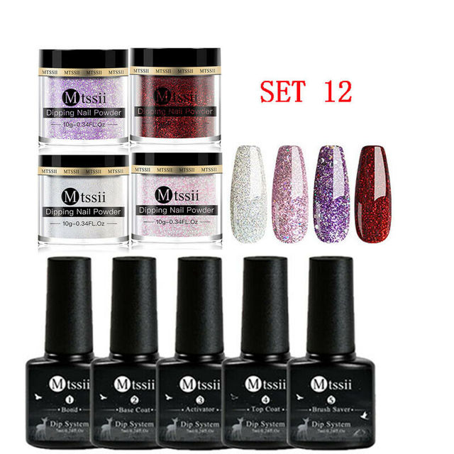 Mtssii 10g Dipping Nail Powder Set Matte Nail Glitter Dippin