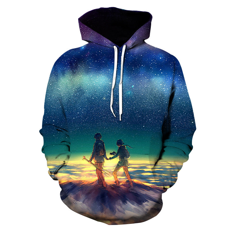 Men's 3D Digital Printing Hooded Sweater