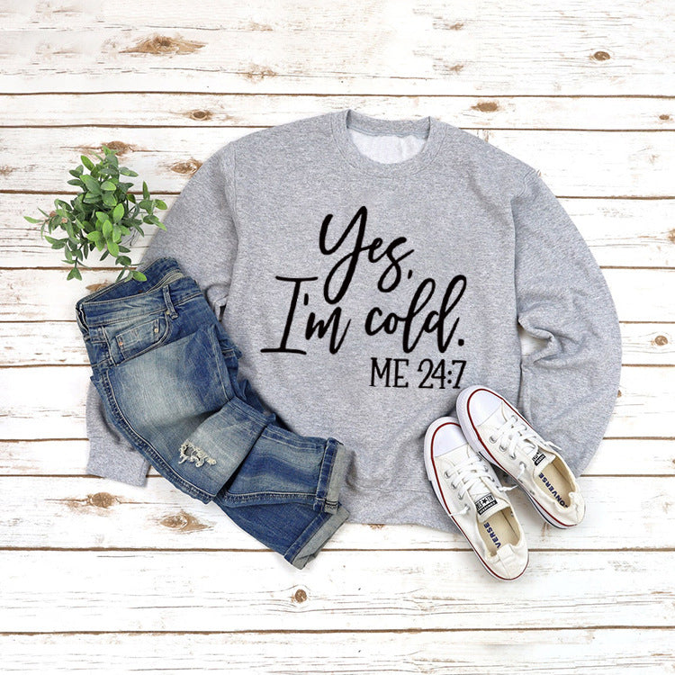 Loose Casual Letters Round Neck Print Women's Sweatshirt