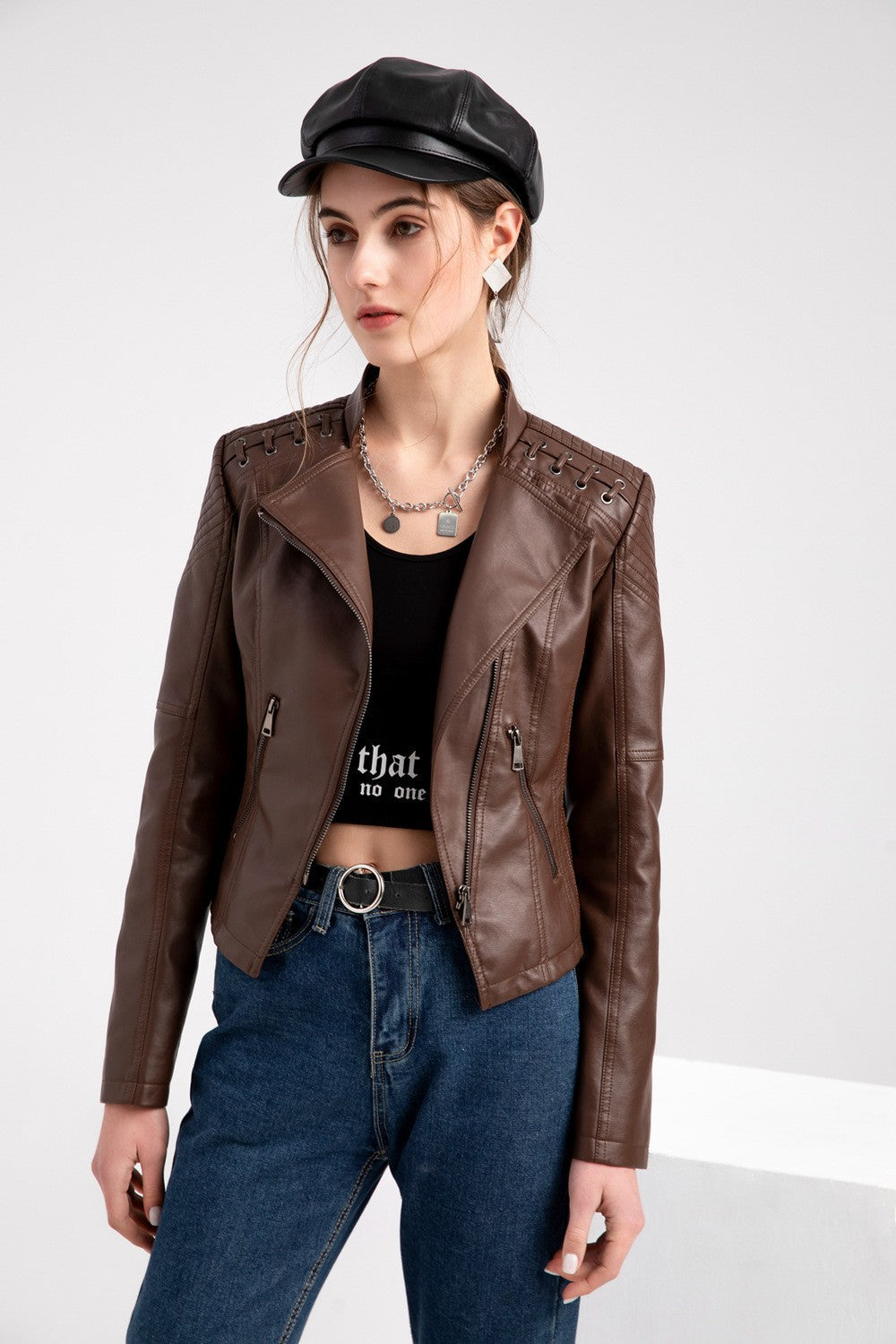 Women's Leather Short Jacket