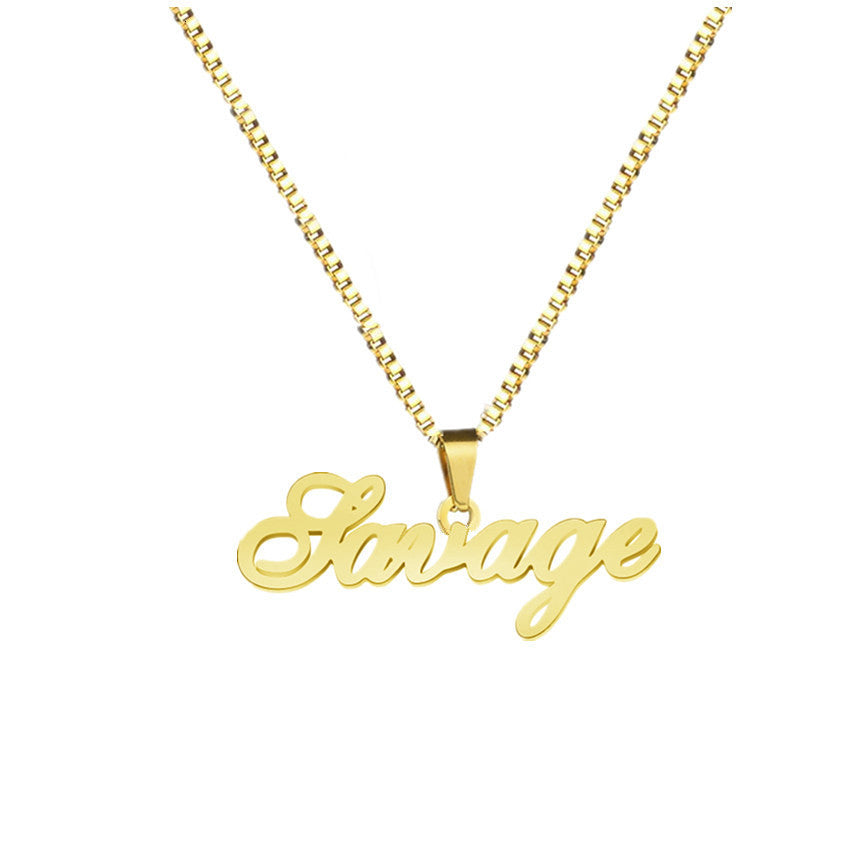 Custom Name Custom Stainless Steel Necklace 18K Gilded Letters