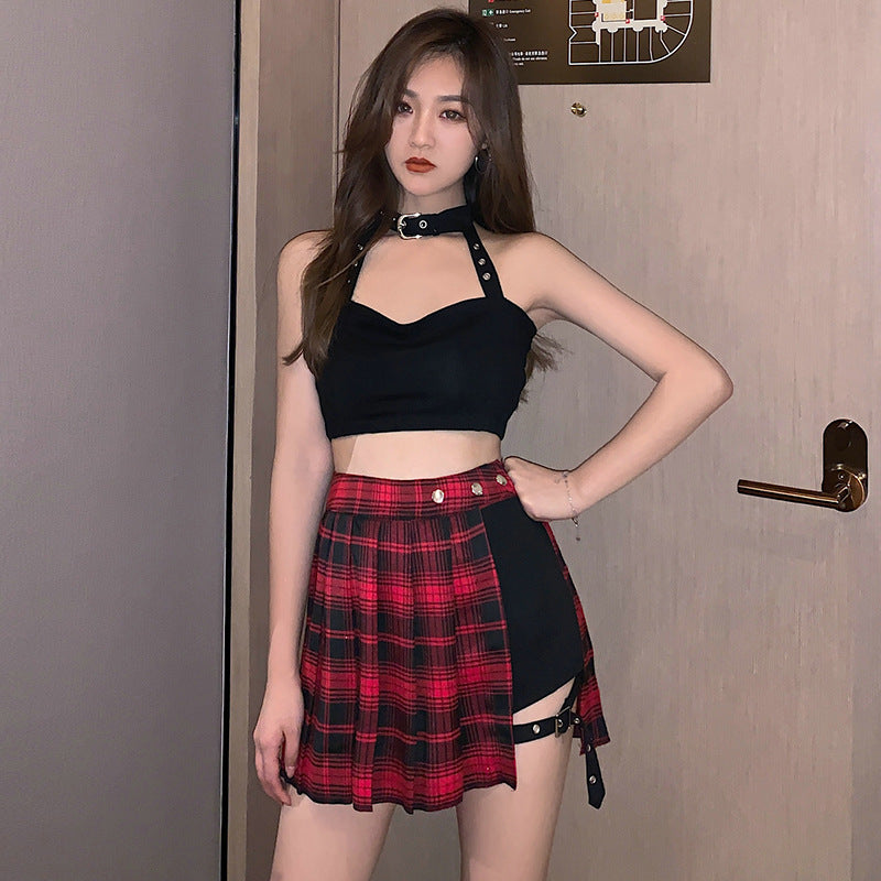 Work Clothes Plaid Skirt Female Summer Cool Girl Wear A Tactical Skirt