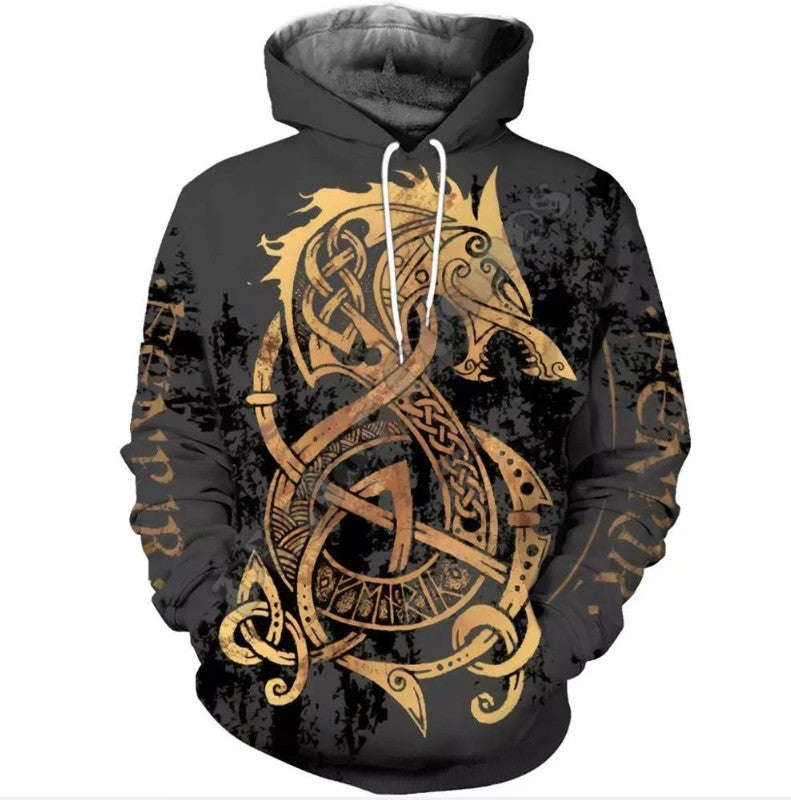 Men's 3D Digital Printing Hooded Sweater