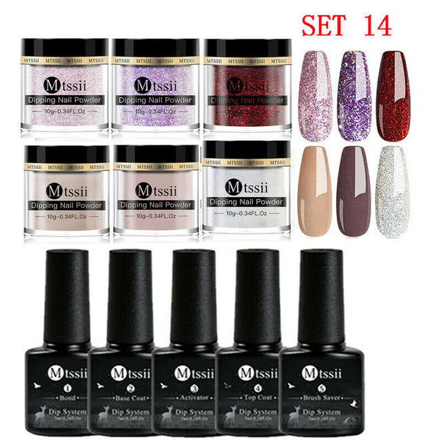 Mtssii 10g Dipping Nail Powder Set Matte Nail Glitter Dippin